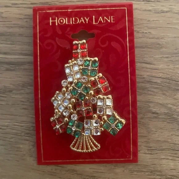 Holiday Lane Macys Brooches VINTAGE Holiday Lane Christmas Tree Brooch